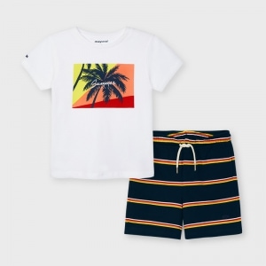 Conjunto Bermuda Rayas Colores Niño. Mayoral