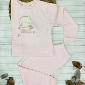 Pijama Dos Piezas Rosa Búho