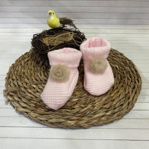 Patucos Pompón COLORÍN COLORADO Rosa