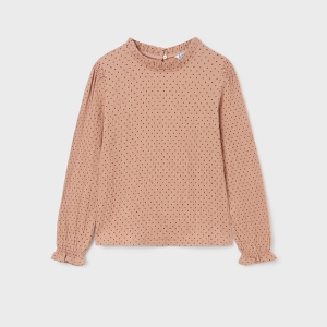 Blusa Niña Topitos Rosado. Mayoral