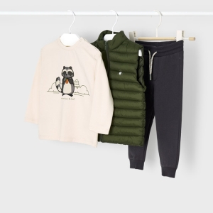 Conjunto Bebé Niño 3 Piezas Chaleco Acolchado Hiedra. Mayoral