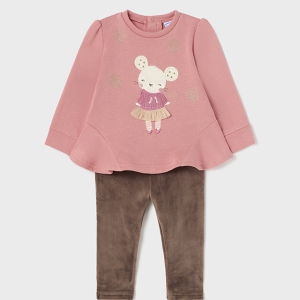 Conjunto Bebé Niña leggings Terciopelo. Mayoral