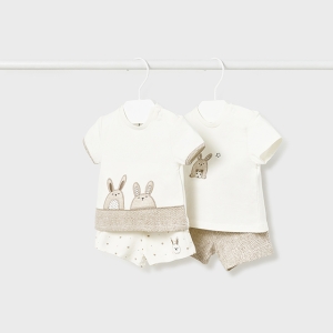 Conjunto 4 Piezas Algodón Beige. Mayoral