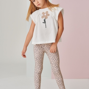 Conjunto Leggings Flor Almendra. Mayoral