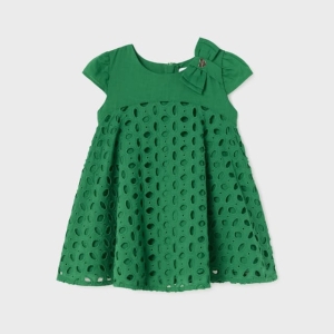 Vestido Perforado Esmeralda. Mayoral