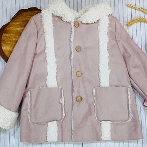 Abrigo Infantil Doble Faz Rosa Empolvado. Del Sur