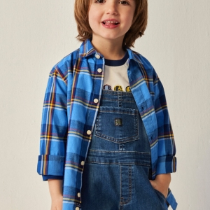 Camisa Cuadros Better Cotton Azul Cielo. Mayoral