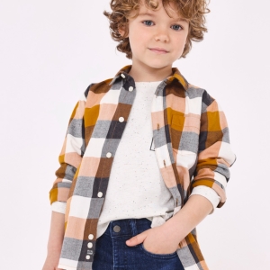 Camisa Cuadros Better Cotton Ocre. Mayoral