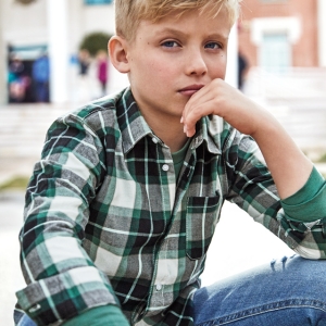 Camisa Cuadros Better Cotton Menta. Mayoral