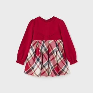 Vestido Combinado Rojo. Mayoral