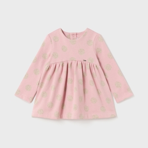 Vestido Estampado Jacquard Rosado. Mayoral