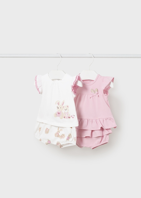 Conjunto 4 Piezas Conejito Rosa Baby. Mayoral - Imagen 2