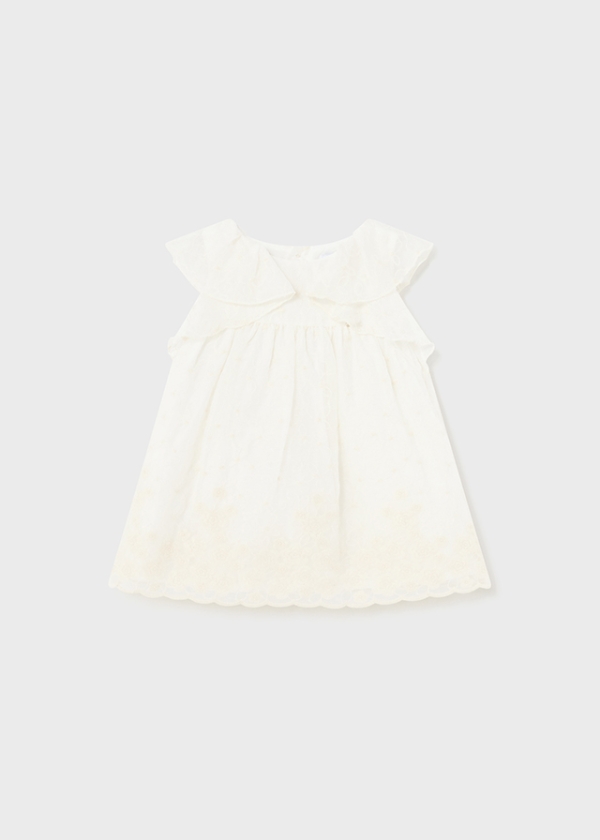 Vestido Bordado Crudo. Mayoral