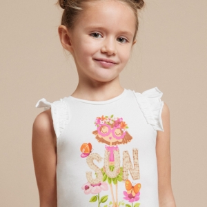 Camiseta Muñeca Sun Crudo. Mayoral