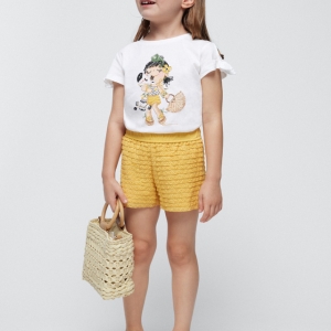 Conjunto Short Volantes Miel. Mayoral