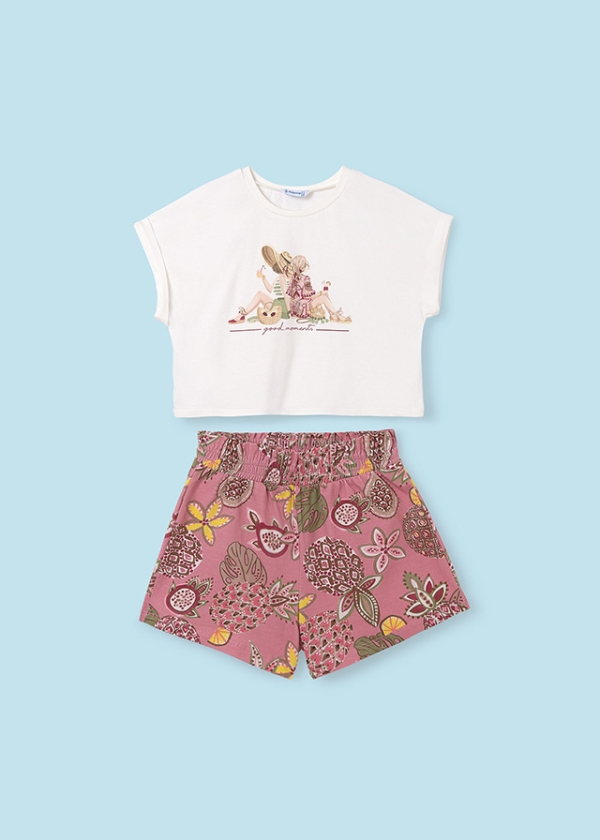 Conjunto Short Gráfica Rosa Palo. Mayoral - Imagen 4