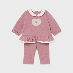 Conjunto Pantalón Y Sudadera Volante Rosado. Mayoral
