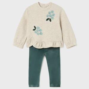Conjunto Legging y Sudadera Volante. Mayoral