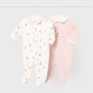 Set 2 Peleles Pijamas Tundosados Rosa. Mayoral
