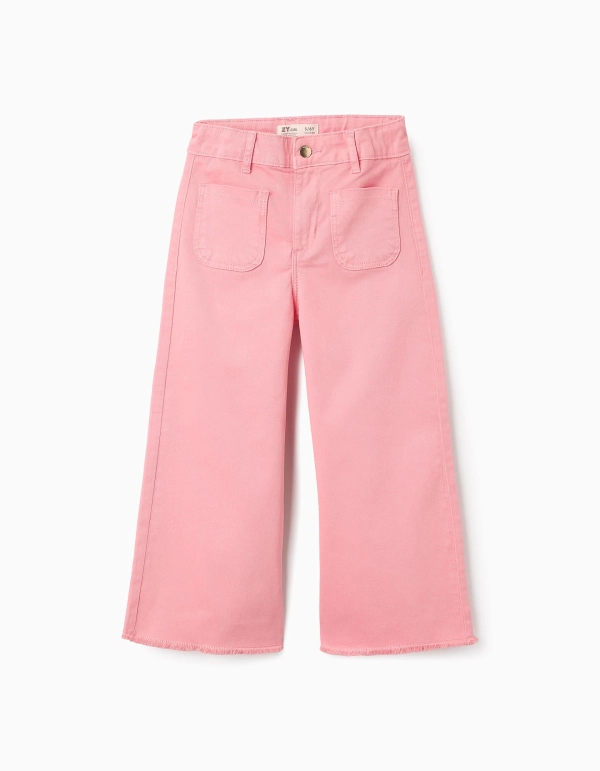 Pantalón con Dobladillos Deshilachados Rosa. Zippy