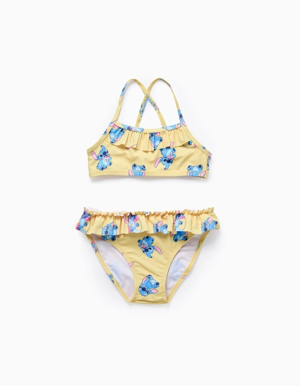 Bikini Volantes Stitch Amarillo. Zippy