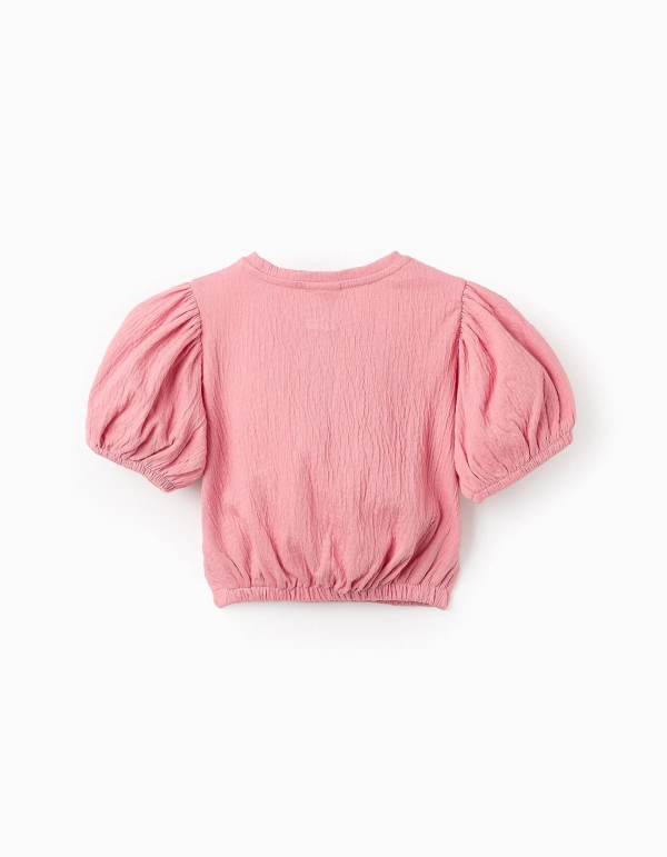 Camiseta Campesina Con Textura Rosa. Zippy - Imagen 2