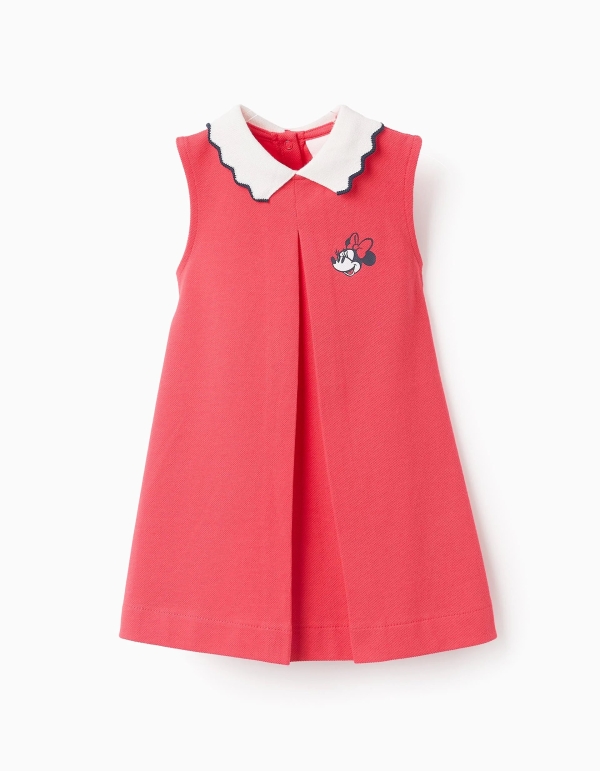 Vestido Piqué Algodón Minnie Rojo. Zippy