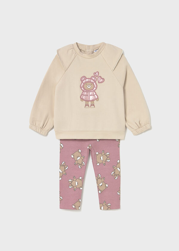 Conjunto Legging Estampado Y Sudadera Orquídea. Mayoral