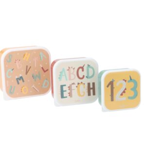 3 Cajas Almuerzo Funny Letters. Tutete