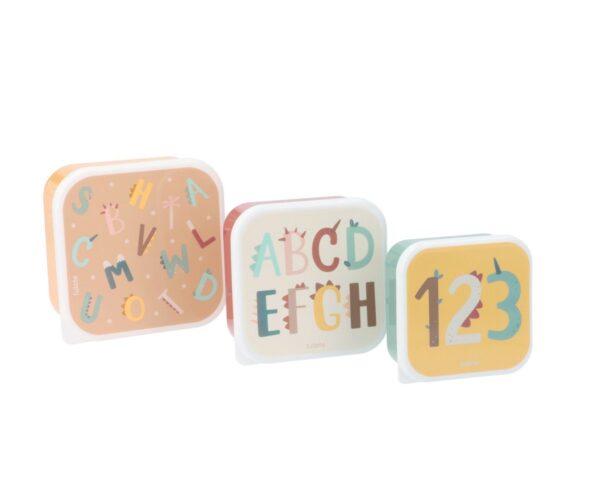 3 Cajas Almuerzo Funny Letters. Tutete