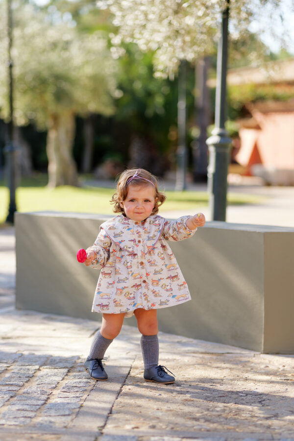 Vestido Perritos COLECCIÓN CASUAL BEBÉ. Cocote