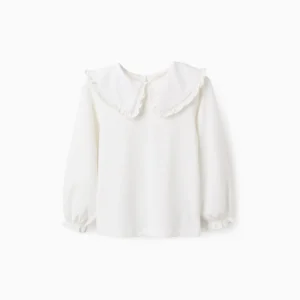 Camiseta Cuello Maxi Volante Blanco. Zippy