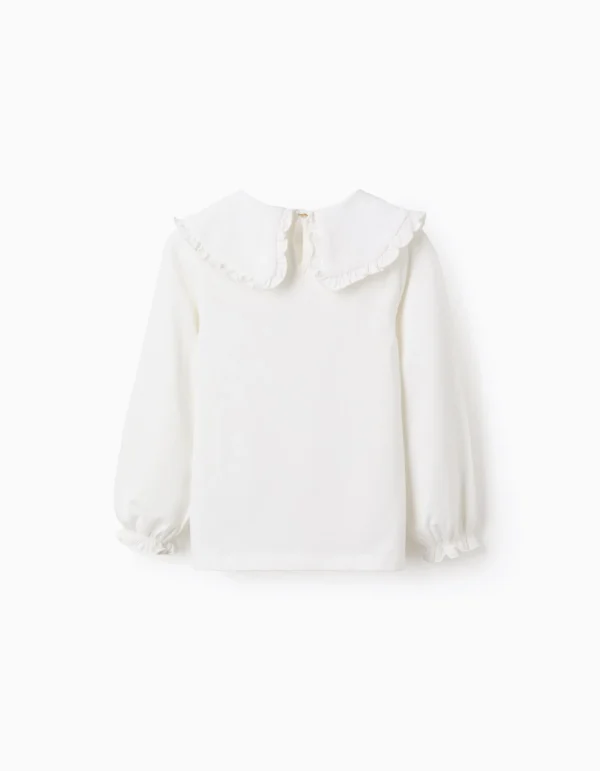 Camiseta Cuello Maxi Volante Blanco. Zippy - Imagen 2