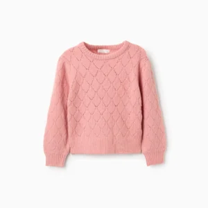 Jersey Punto Calado y Hombros Caídos Rosa. Zippy