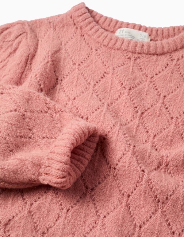 Jersey Punto Calado y Hombros Caídos Rosa. Zippy - Imagen 3