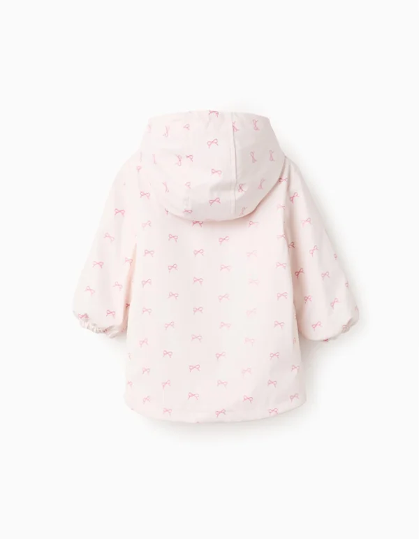 Parka de Goma Capucha Y Pelo Lazos Rosa. Zippy - Imagen 2