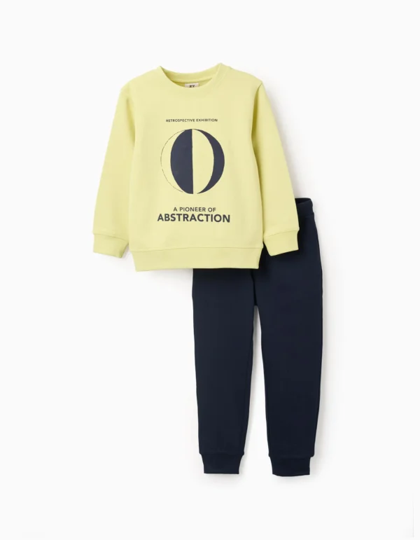 Conjunto Perchado Sudadera + Pantalones Amarillo/Azul. Zippy