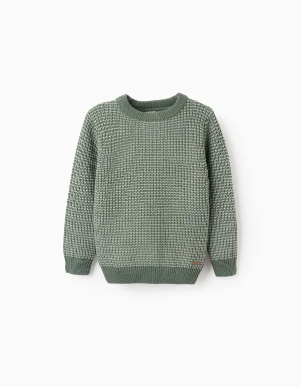 Jersey Punto Bicolor Algodón Verde. Zippy