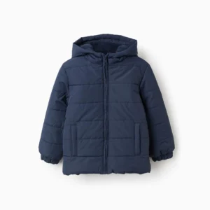 Chaqueta Acolchada Capucha y Forro Polar Azul Oscuro. Zippy