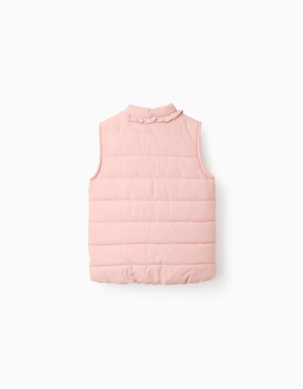 Chaleco Acolchado Volantes Forro Polar Rosa. Zippy - Imagen 2