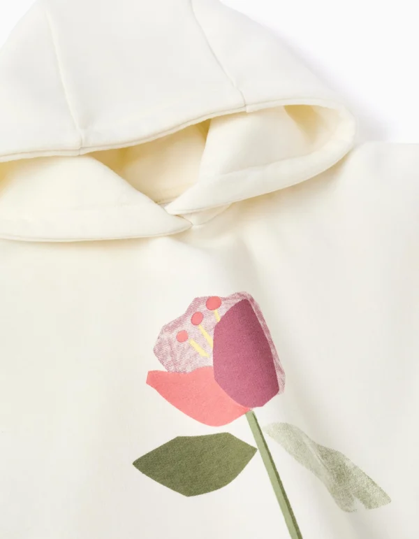 Sudadera Capucha Flor Blanco. Zippy - Imagen 3