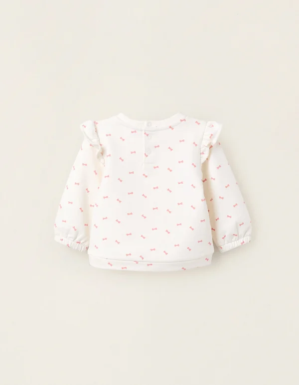 Sudadera Perchada Volantes Lazos Blanco. Zippy - Imagen 2