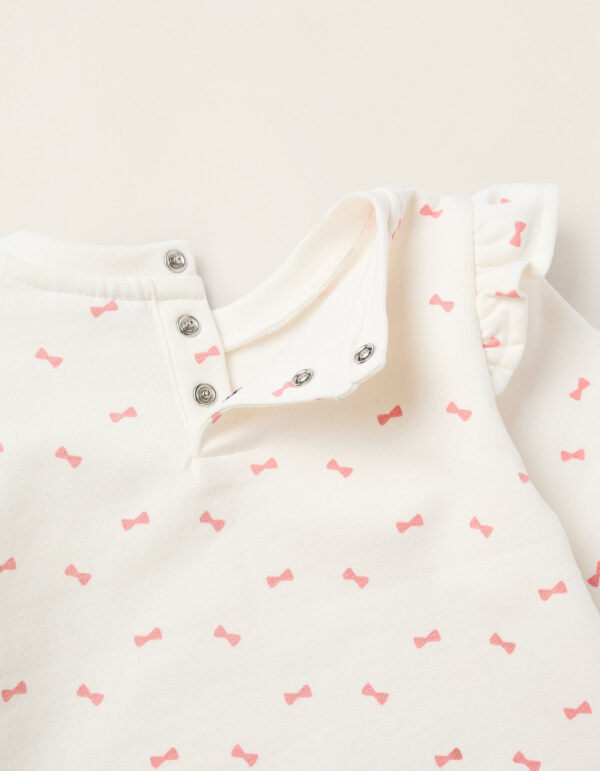 Sudadera Perchada Volantes Lazos Blanco. Zippy - Imagen 3