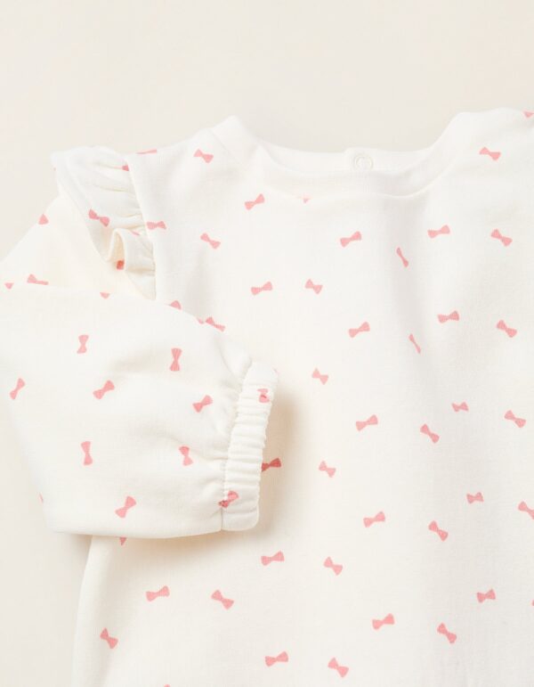 Sudadera Perchada Volantes Lazos Blanco. Zippy - Imagen 4