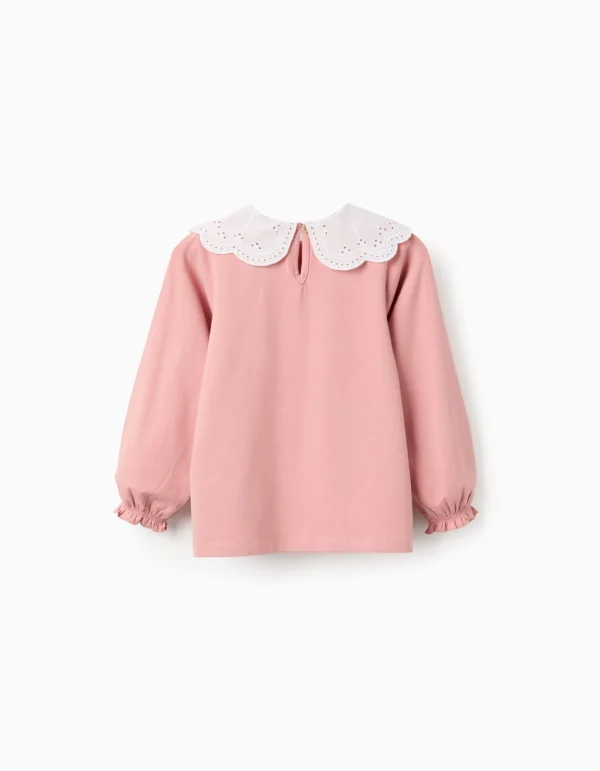Camiseta Cuello Bordado Inglés Volantes Rosa. Zippy - Imagen 2
