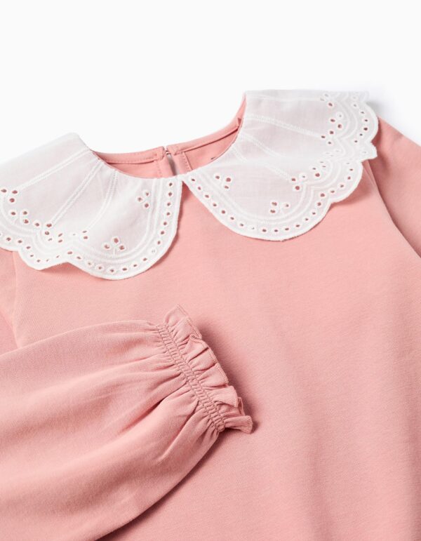 Camiseta Cuello Bordado Inglés Volantes Rosa. Zippy - Imagen 3