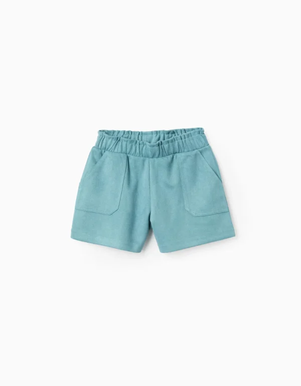 Pantalón Corto Aterciopelado Verde. Zippy