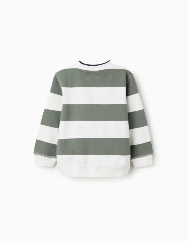 Sudadera Rayas Verde/Blanco. Zippy - Imagen 3