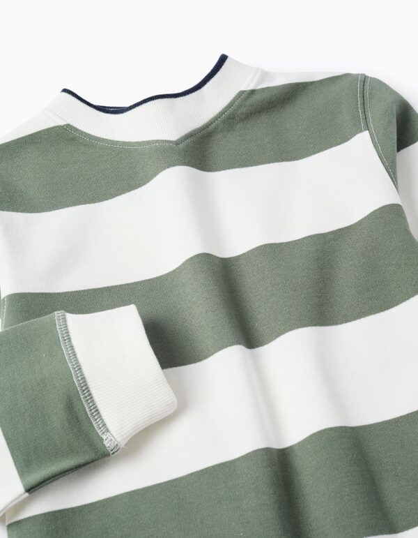 Sudadera Rayas Verde/Blanco. Zippy - Imagen 4