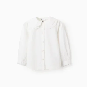 Camisa Algodón Detalles Bordados Blanco. Zippy